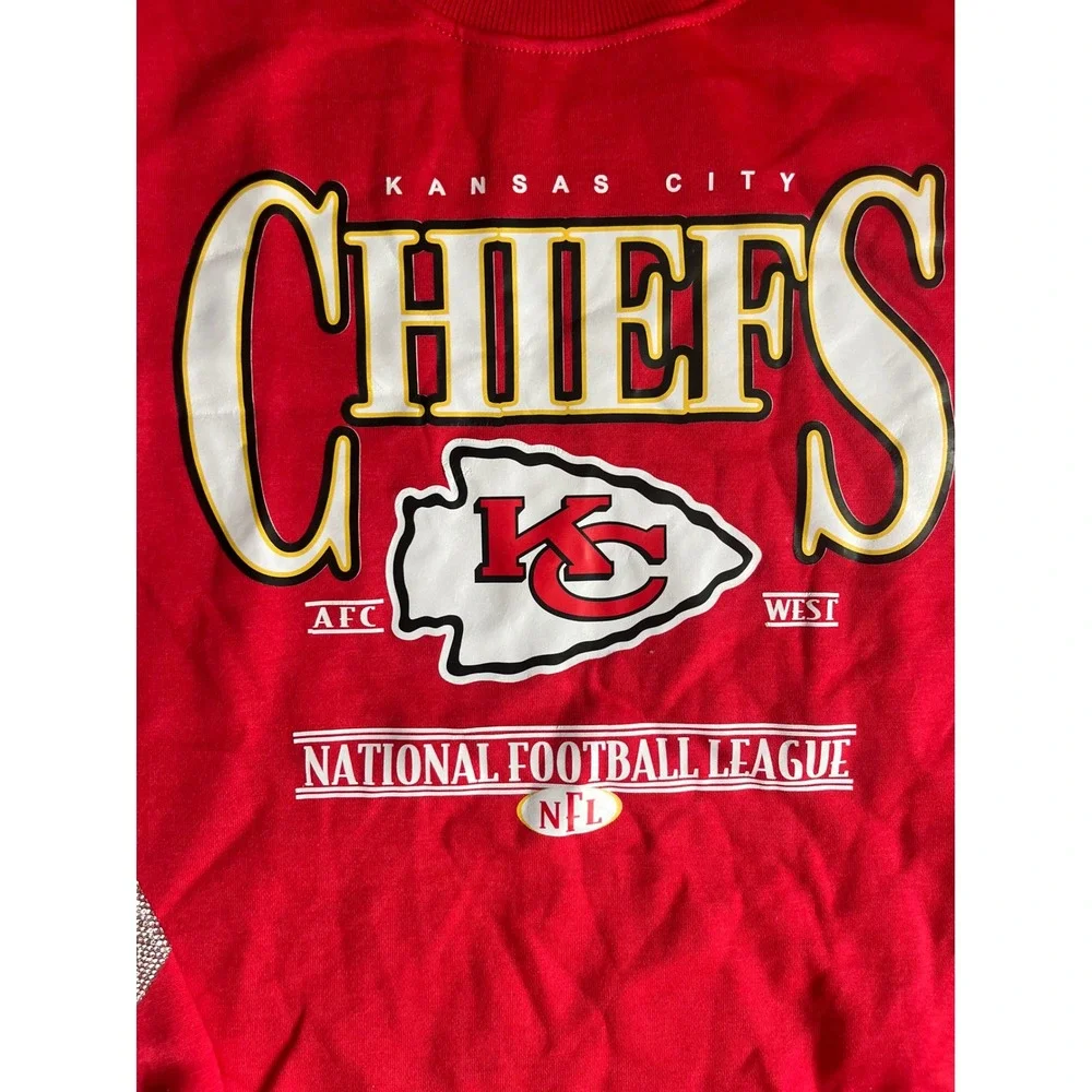 Gameday Couture Kansas City Chiefs Rhinestone Star Red Sweatshirt NFL Womens S